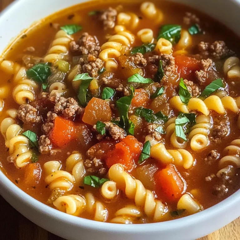 Homemade Ground Beef Pasta Soup