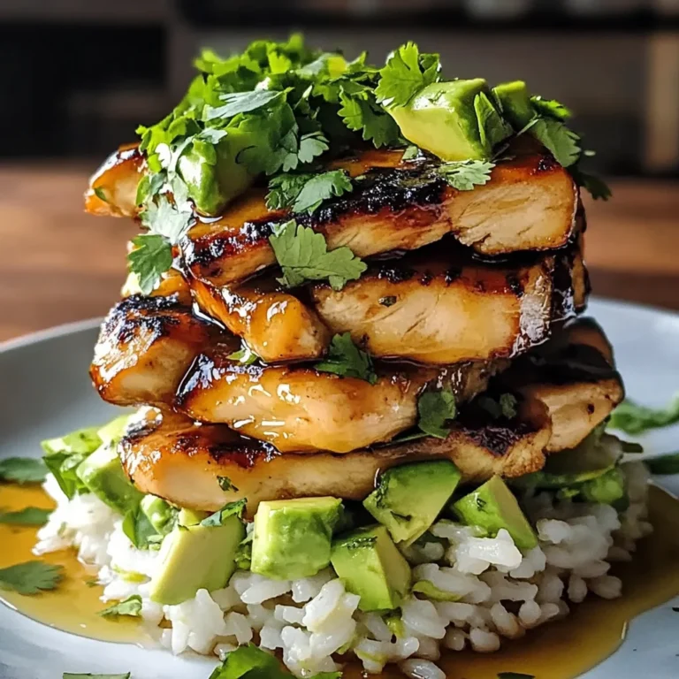 Honey Lime Chicken & Avocado Rice Stack Recipe