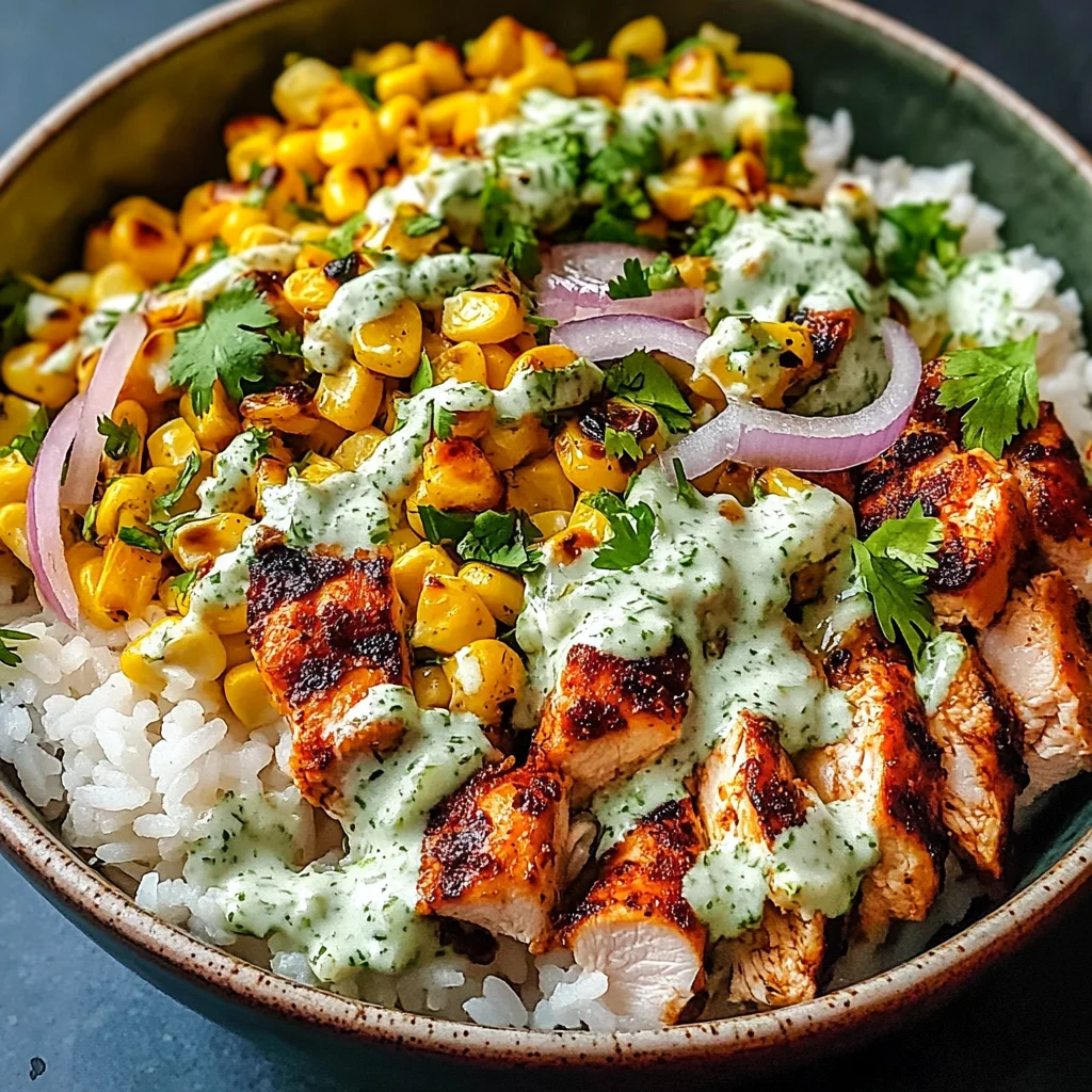 30-Minute Street Corn Chicken Rice Bowl