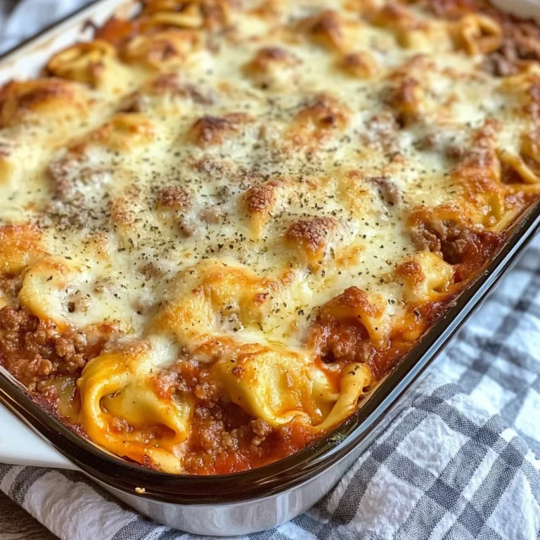 Cheesy Baked Tortellini Casserole With Meat Sauce