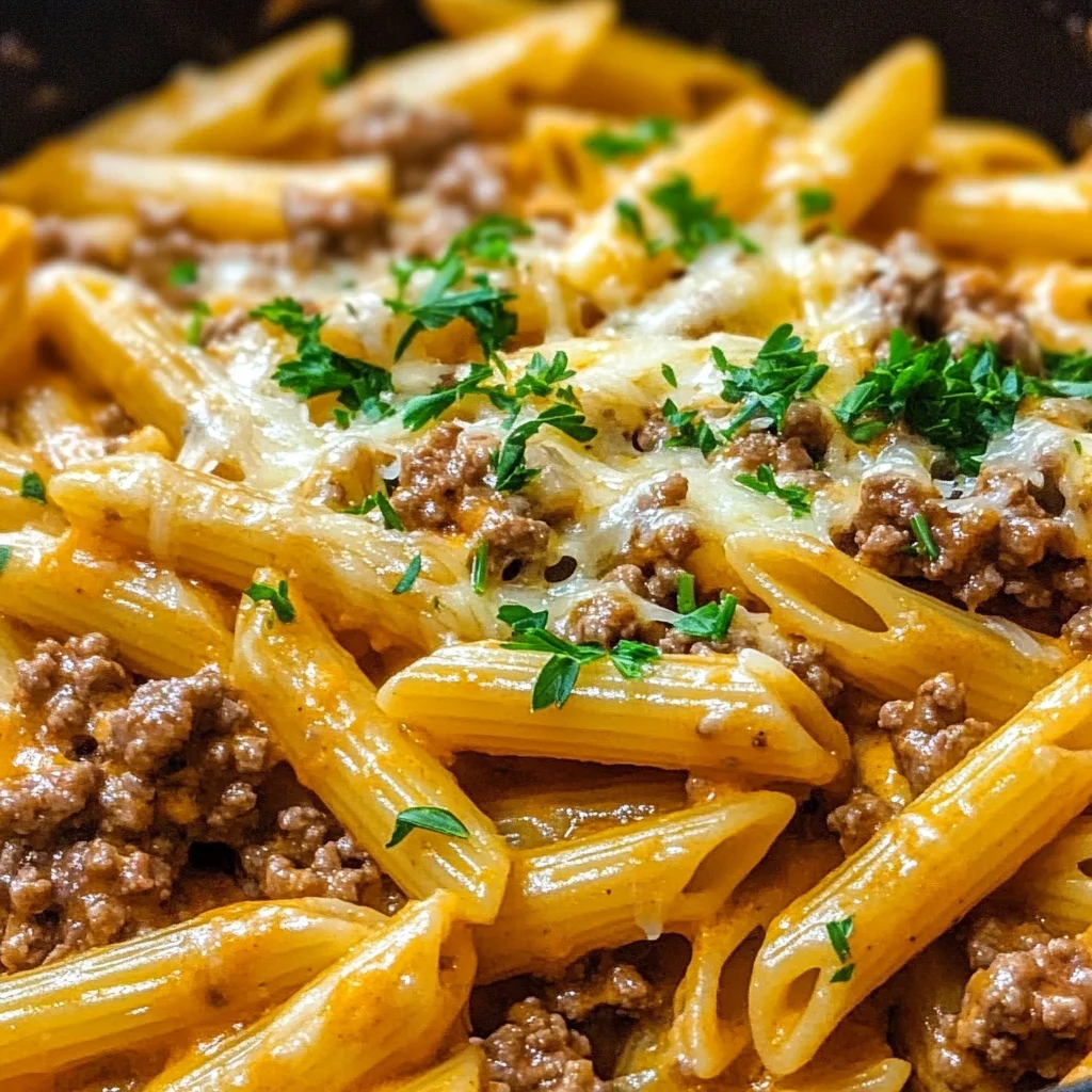 Creamy High Protein Beef Pasta