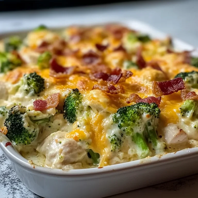 Creamy Low Carb Chicken Casserole with Broccoli and Bacon
