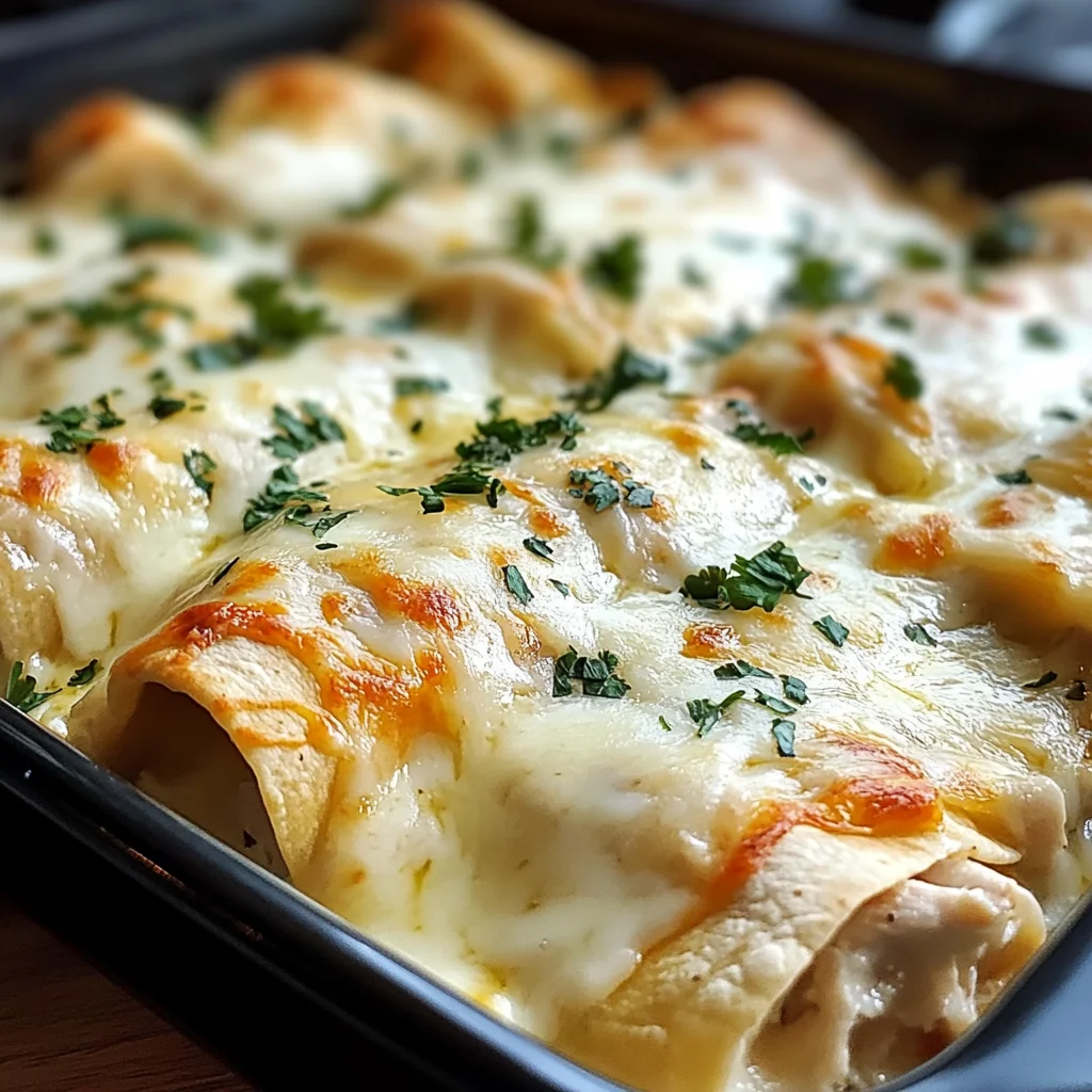 Creamy White Chicken Enchiladas