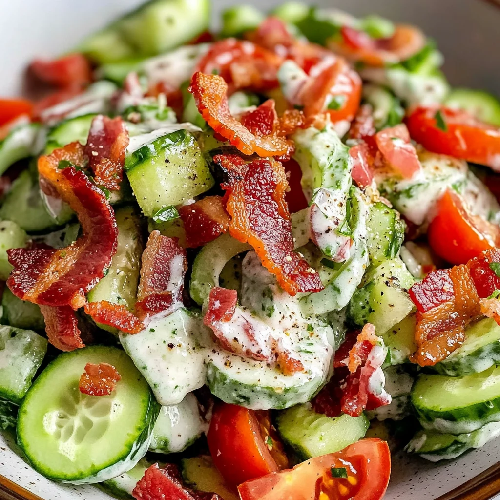 Crunchy Cucumber Salad with Bacon