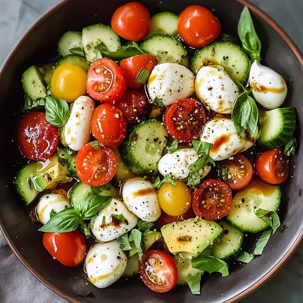 Easy Cucumber Mozzarella Salad