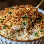 French Onion Chicken Rice Bake