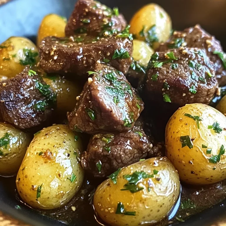 Garlic Butter Beef Bites with Potatoes