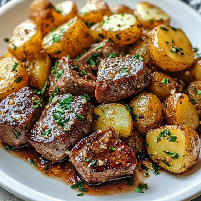 Garlic Steak Bites and Potatoes