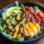 High-Protein Cheeseburger Bowls Recipe – Low-Carb Meal Prep with Ground Beef & Burger Sauce