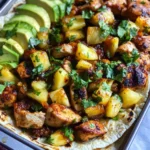 One Pan Chicken & Pineapple Tacos