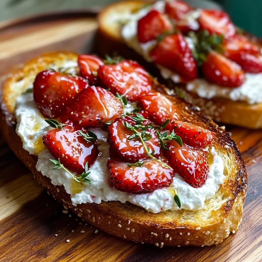 Roasted Strawberry Whipped Ricotta Toast
