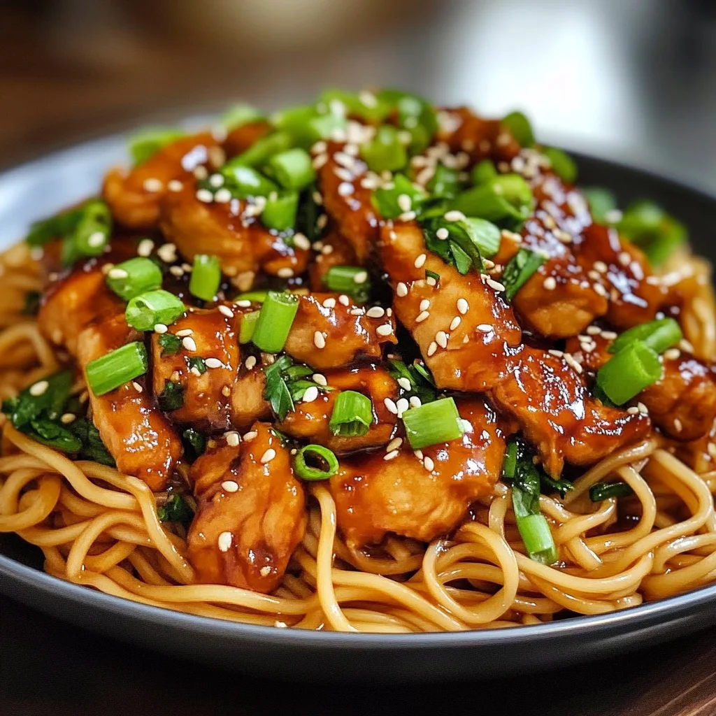 Sticky Garlic Chicken Noodles