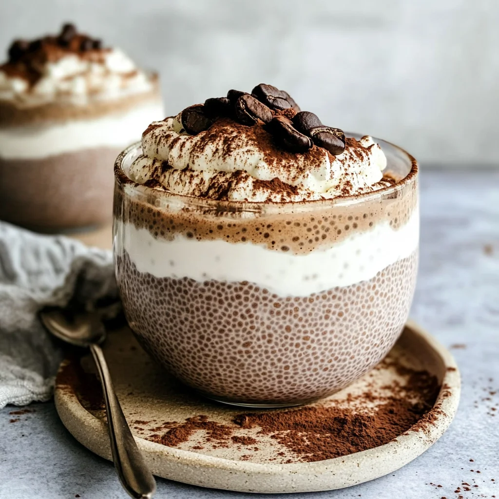 Tiramisu Chia Pudding With Greek Yougurt