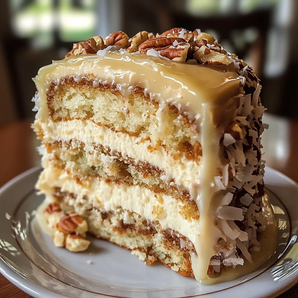 White German Chocolate Cake with Cheesecake Center