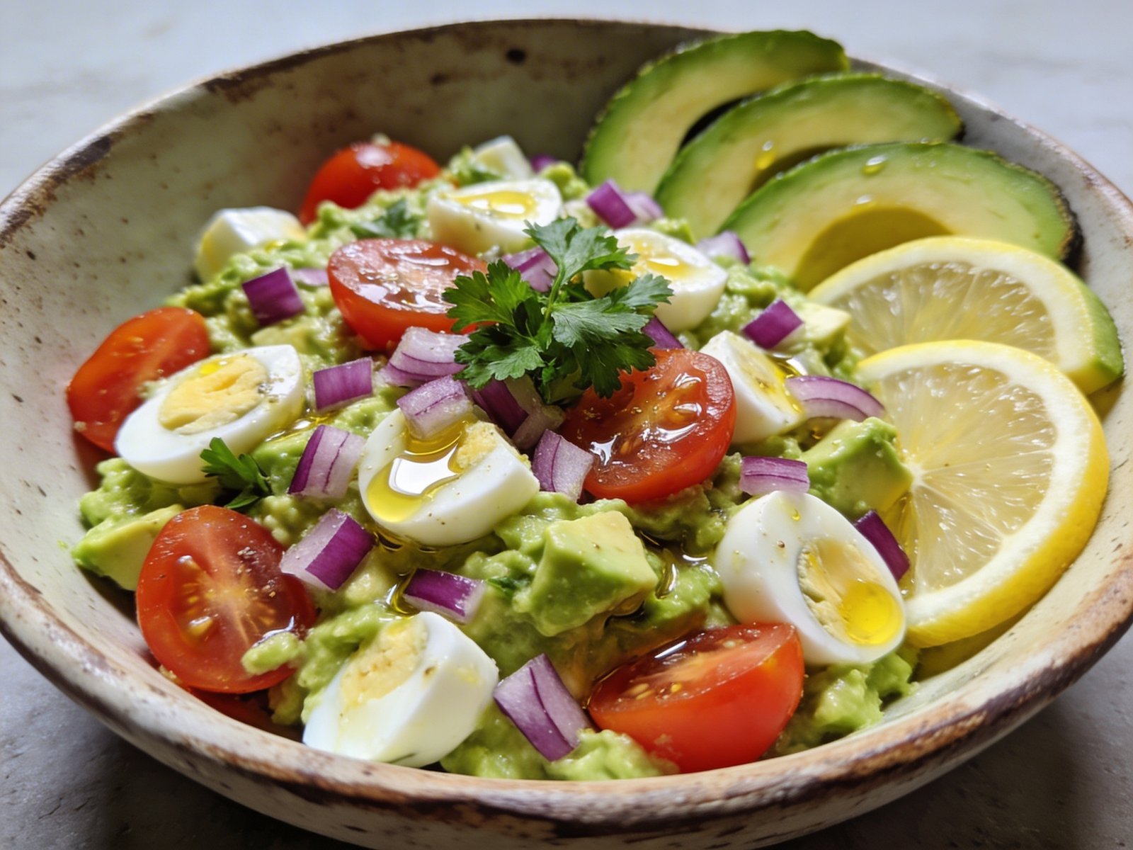 Simple & Zesty Mediterranean Avocado Egg Salad