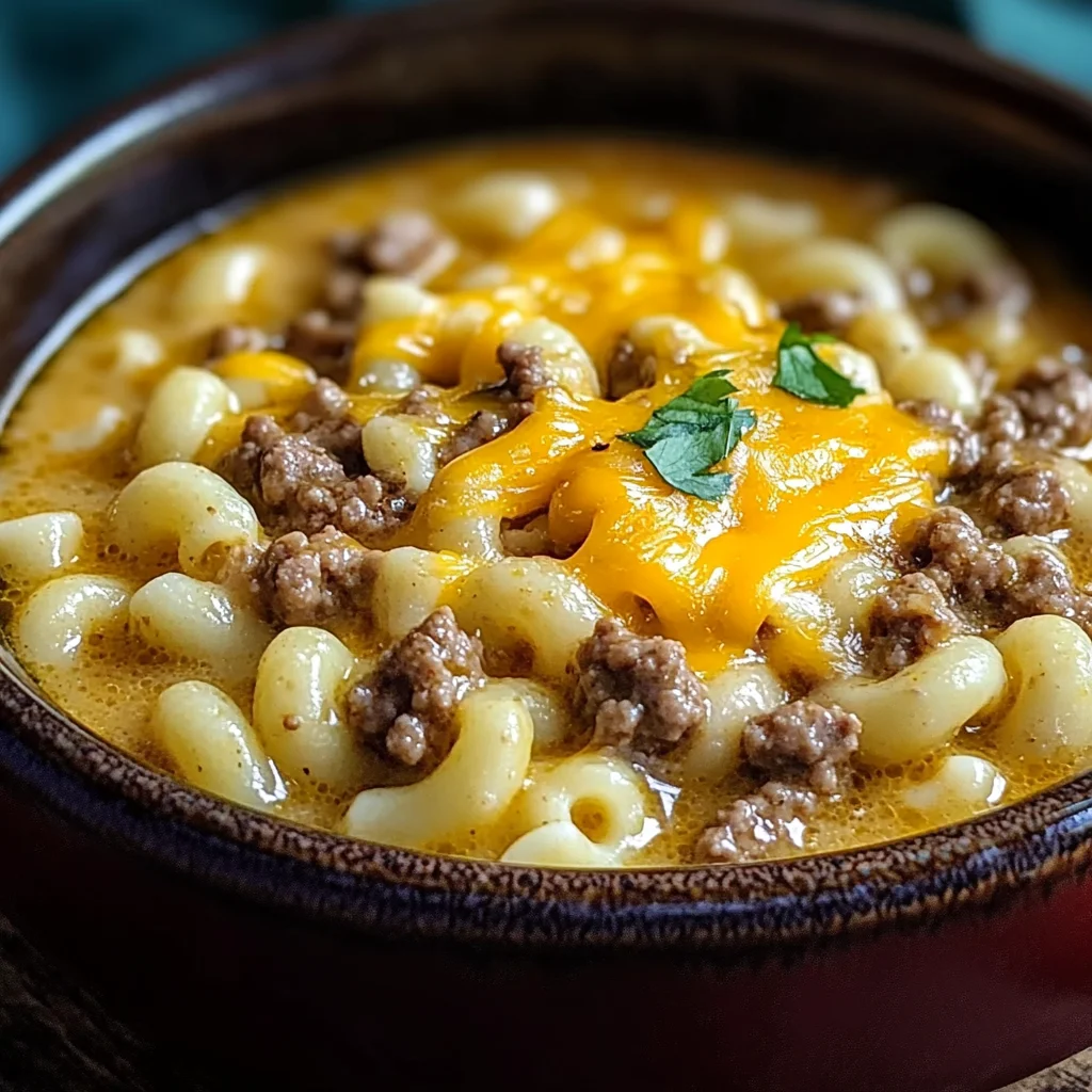 Cheeseburger Macaroni Soup