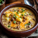 Cheesy Beef And Potato Soup