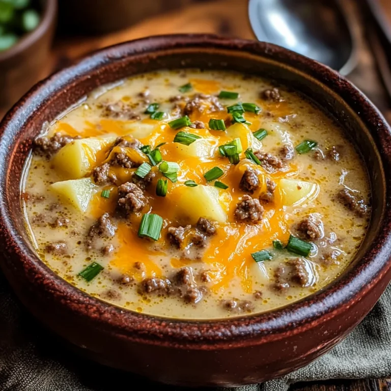 Cheesy Beef And Potato Soup