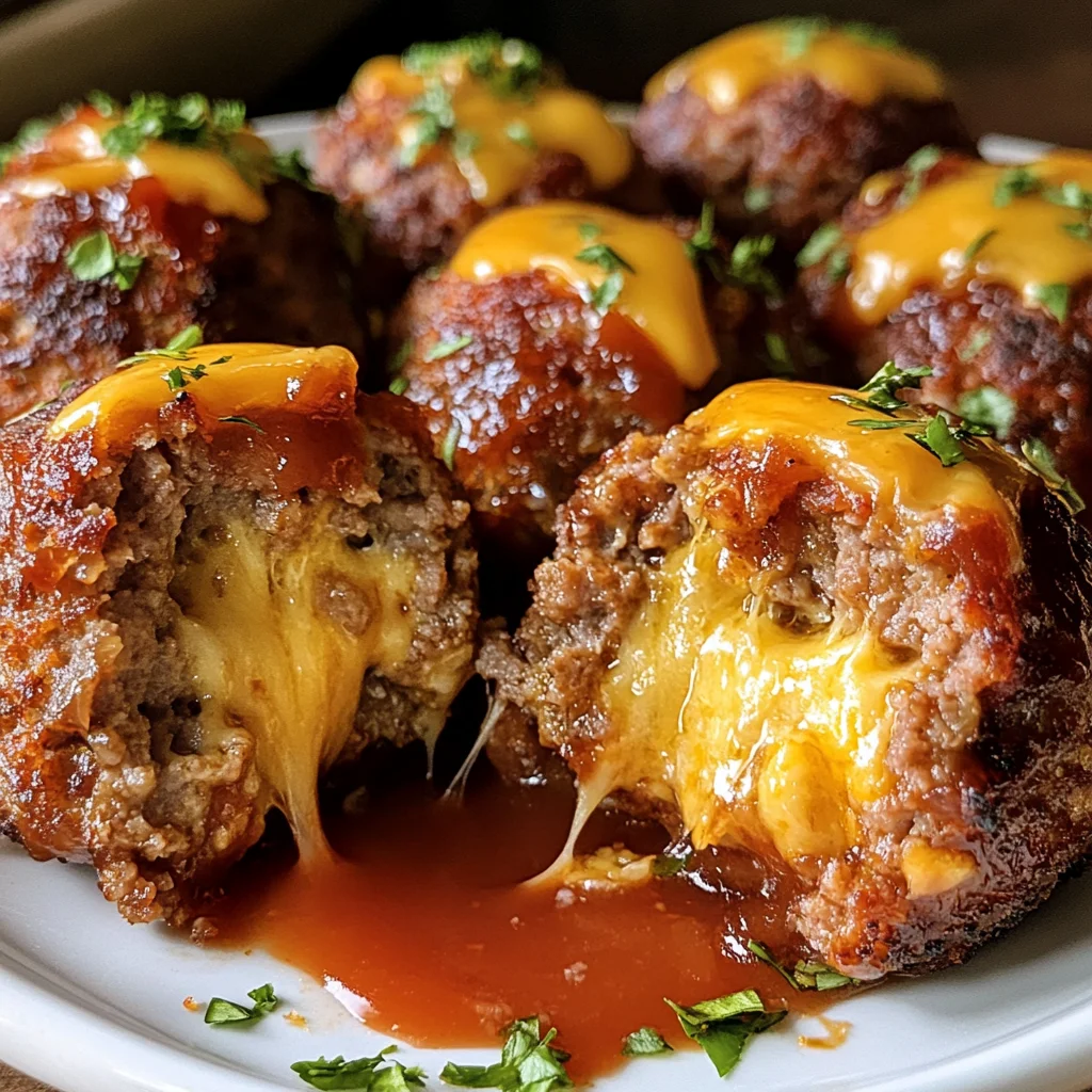 Cheesy Stuffed Meatloaf Bites