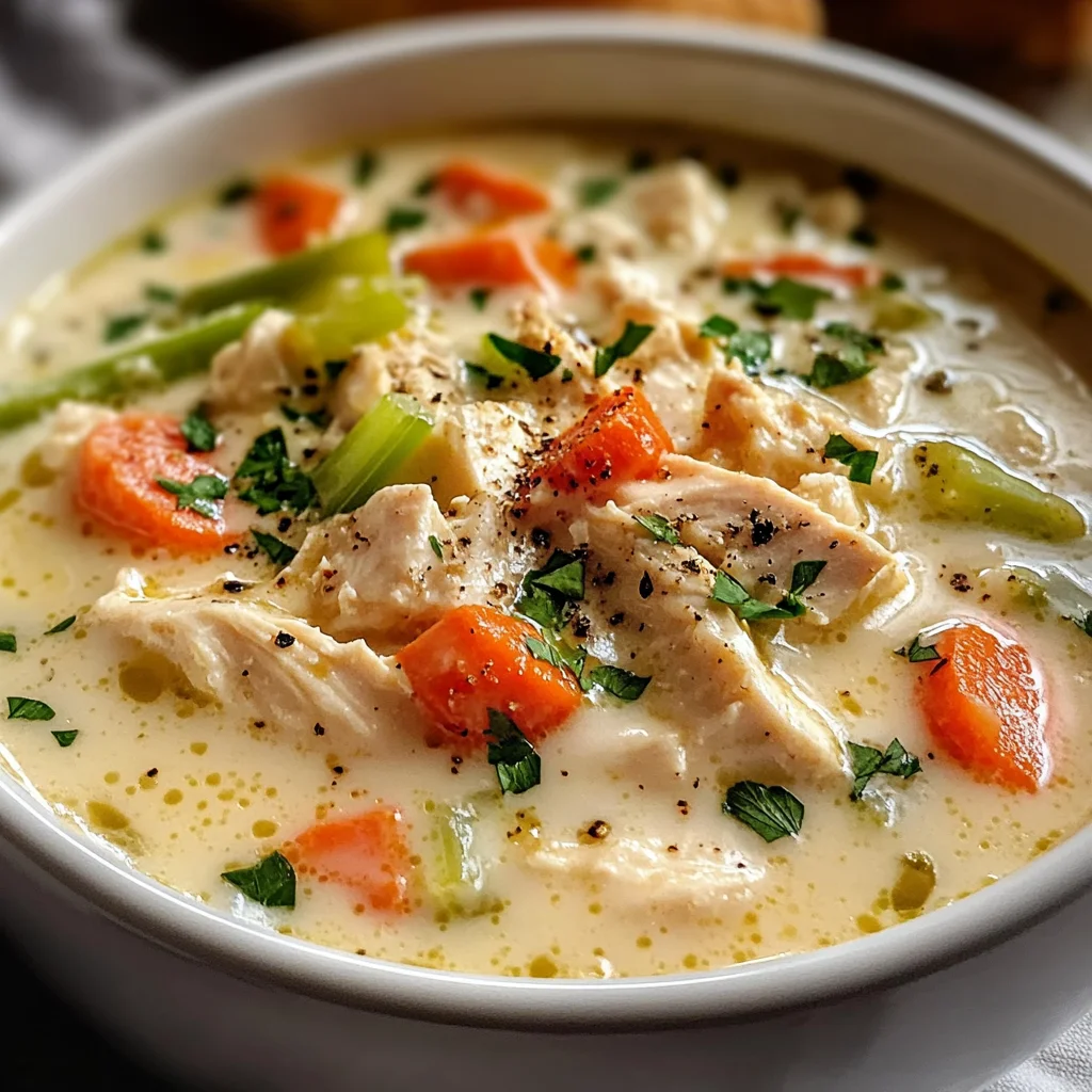 Creamy Parmesan Chicken Crockpot Soup
