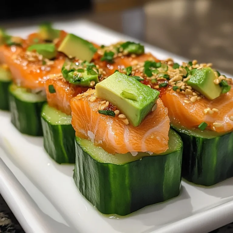 Crispy Salmon Cucumber Sushi Boat - theamazingfood
