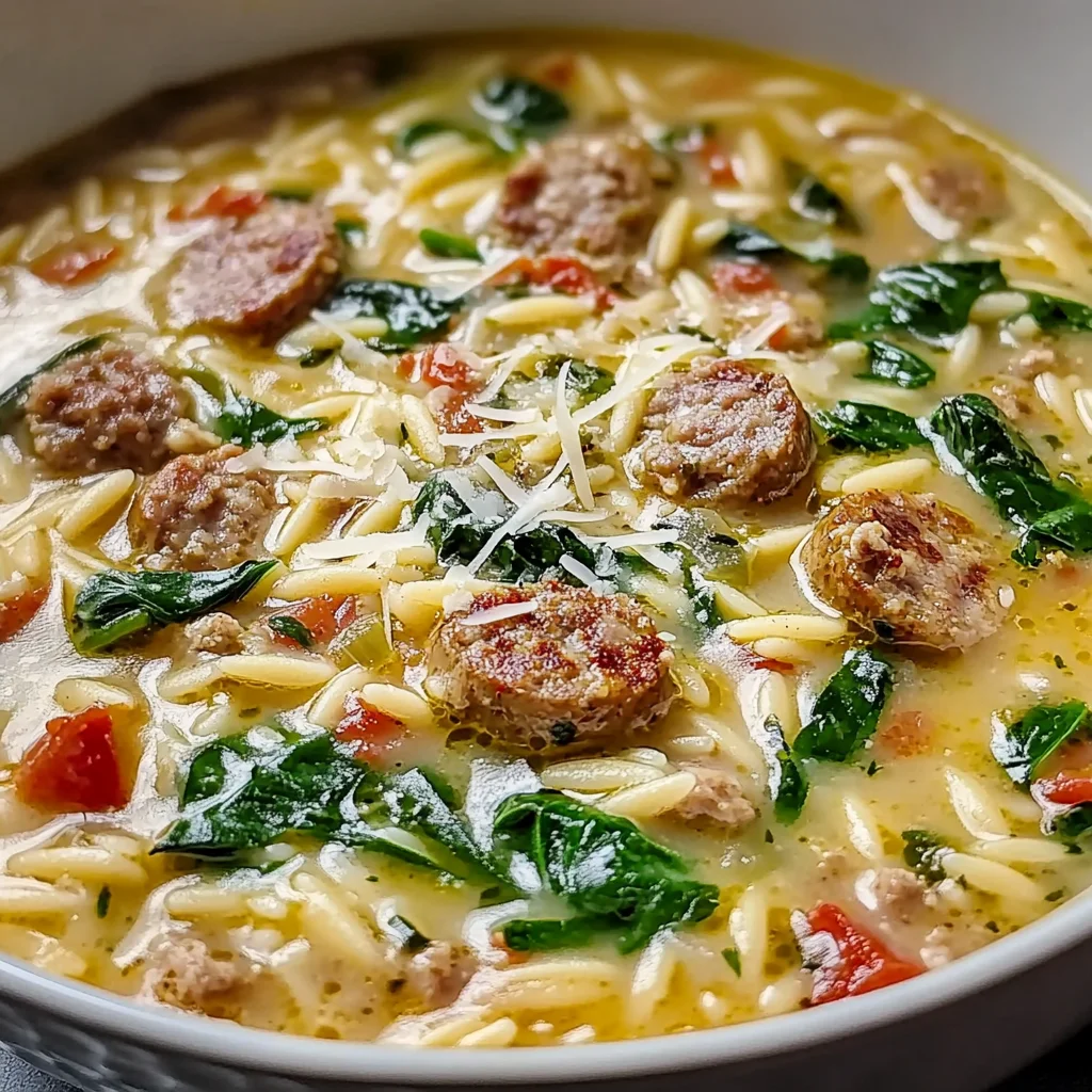 Italian Sausage Orzo Soup