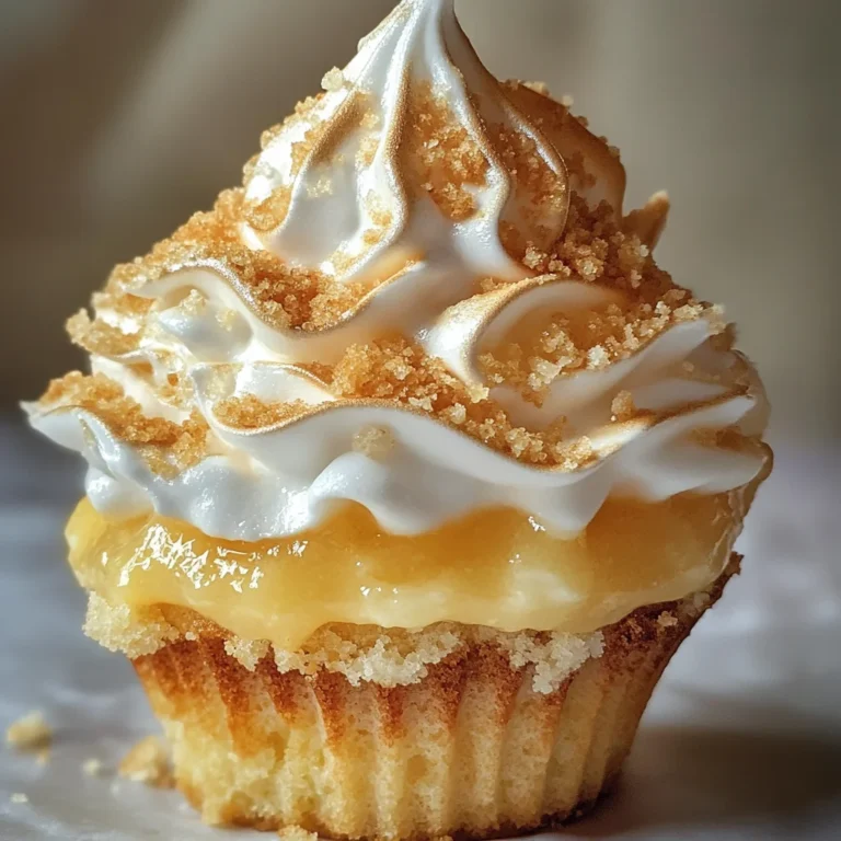 Lemon Meringue Cupcakes with Pie Crumb Bottoms