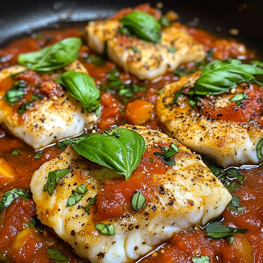 Mediterranean Cod in Tomato Basil Sauce