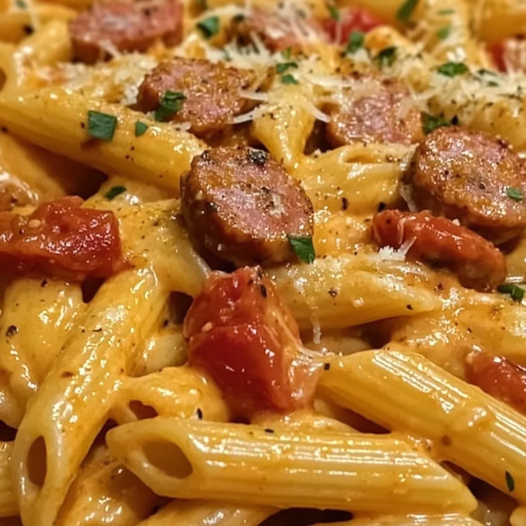 One-Pot Creamy Spicy Cajun Sausage Pasta