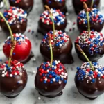 Patriotic Chocolate-Dipped Cherry Bombs