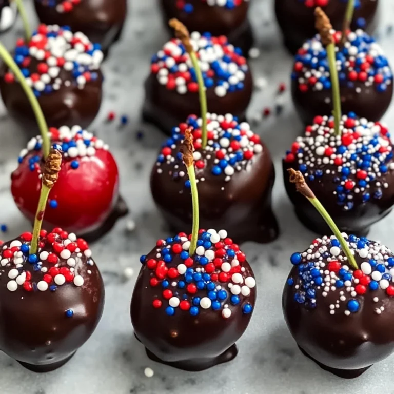 Patriotic Chocolate-Dipped Cherry Bombs