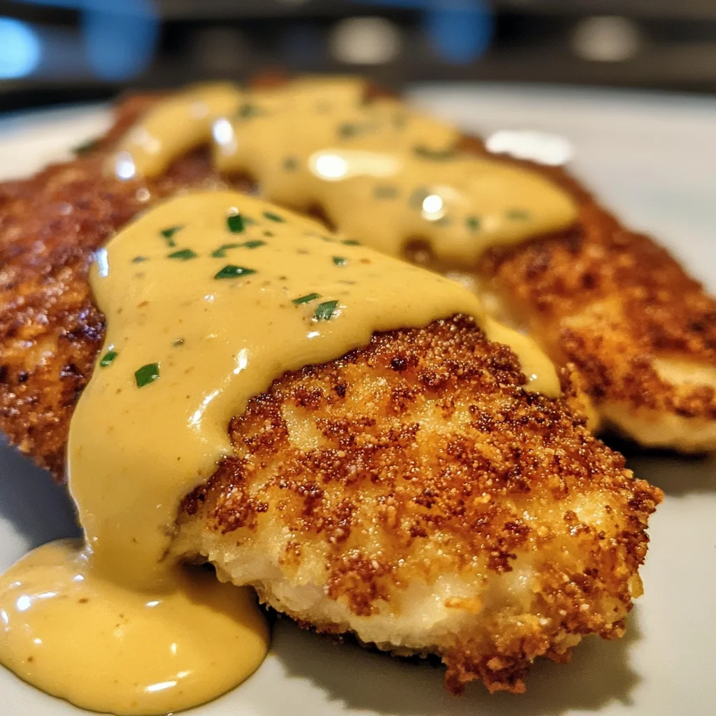 Pretzel Chicken with Mustard-Cheddar Sauce Recipe That'll Wow You