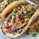 Quick Grilled Fish Tacos with Cabbage Slaw