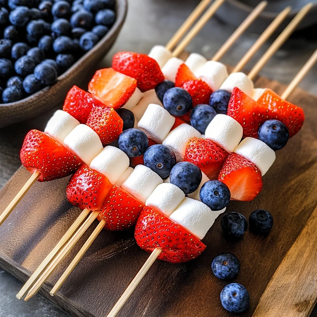 Red, White and Blue Fruit Kabobs