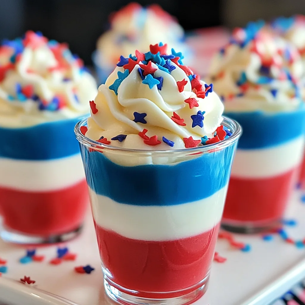 Red White and Blue Pudding Shots