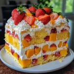 Strawberry Mango Split Cake