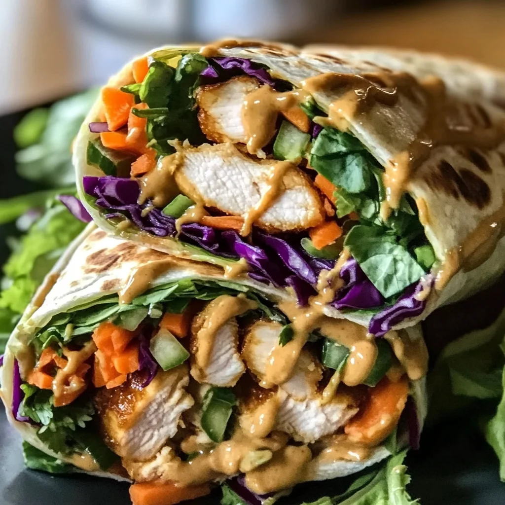 Thai Peanut Chicken Wraps