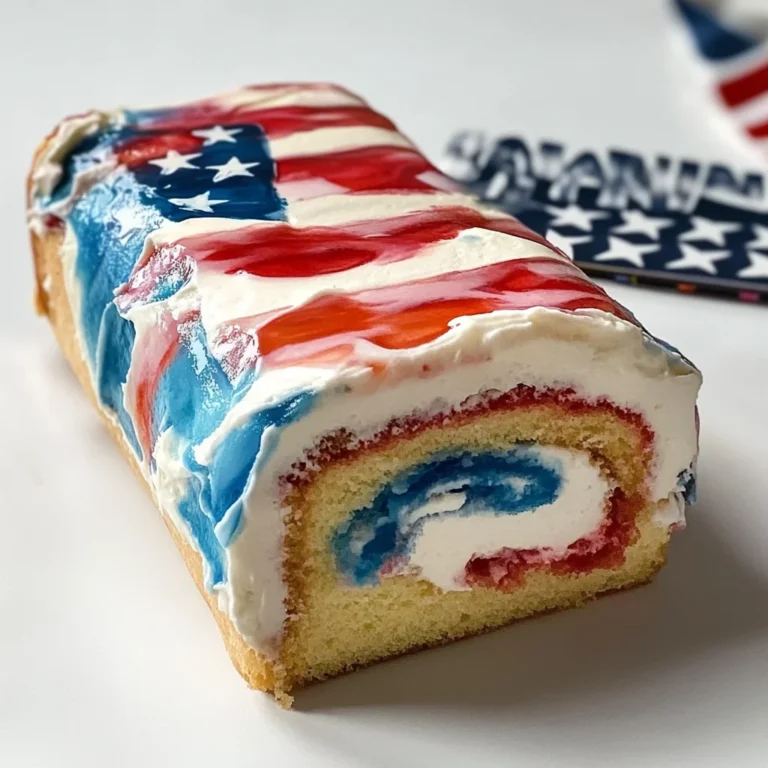 Watercolor American Flag Cake Roll